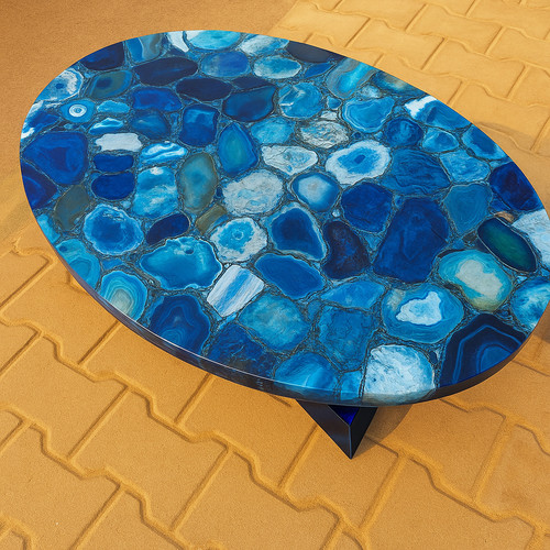 Blue agate stones - blue,