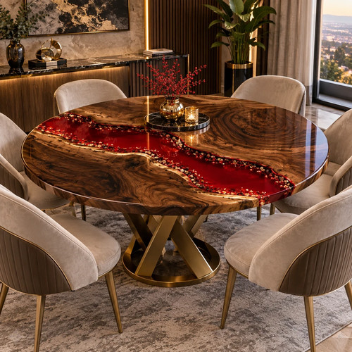 Round walnut wood - round,