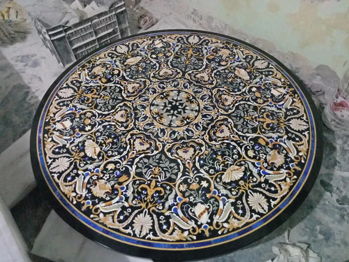 Custom marble inlay table - marble,
