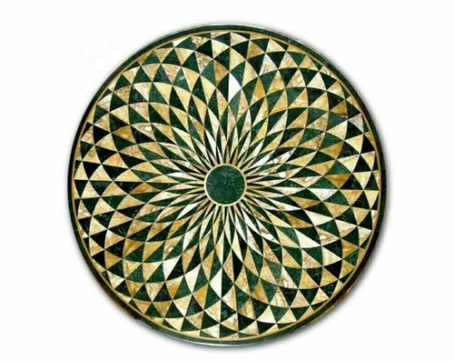 Green marble coffee - green, center