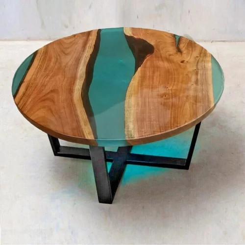 Epoxy resin table round - resin,