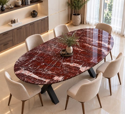 Red rosso levanto marble oval - red,