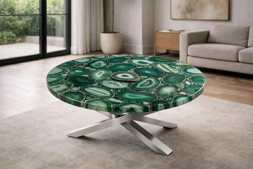 Emerald round table - round, surface
