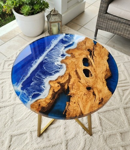 Round epoxy table tops natural - round,