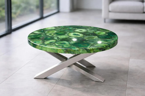 Emerald crystal round table - round,