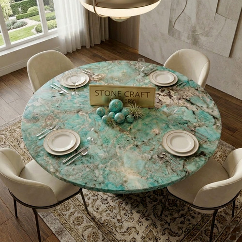 Round amazonite quartzite - amazonite,