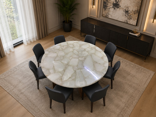 Round white quartz - round,